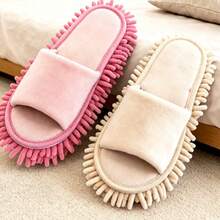 1 Pair Detachable Washable Linen Mop Slippers, Unisex Slouchy Floor Cleaning Slippers, Reusable Dusting Mop Shoes, Quick Drying, Suitable For Kitchen Bedroom Living Room Bathroom Indoor Home Cleaning, Summer Home Cleaning Tool - Multicolor - View 7