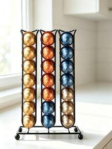 Metal Coffee Capsule Holder Stand, Vertical Coffee Pod Storage Rack, Countertop Organiser For Capsules, Kitchen Desk Storage Display,Space‑Saving Countertop Organiser,Perfect For Kitchen Counter,Coffee Bar - View 4