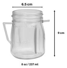 SWISS SILVER 1.25 L Contemporary Glass Jar Kit + Mini Jar | Compatible With Oster - Replacement - View 5