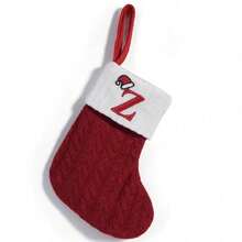 1pc Cute Letter Christmas Sock Decoration Creative Christmas Tree Hanging Ornament Woolen Knitted Socks Decor Prop - A - View 22