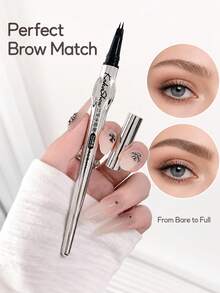 Single-Axis Waterproof Long-Lasting Smudge-Proof Dual-Component Liquid Eyebrow Pencil, Smooth Natural Color Application, Defined Strands, Suitable For Beginners To Create Realistic Wild Eyebrows - Multicolor - View 3