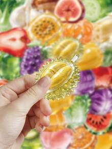 50pcs Glass Fruit & Vegetable Stickers For Decoration, Scrapbook, Phone Case, Notebook, Diary, Tablet, Planner, Luggage, Guitar, Skateboard, Violin - Glass Fruit and Vegetables - View 2