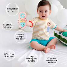 1pc Baby Silicone Remote Control Teether, Cartoon Elephant Shaped Soothing Toy, Teething Toy For Babies, Helps Prevent Finger Sucking, Relieves Teething Itch, Flexible Finger Toy, Portable, Birthday Gift - Multicolor - View 6