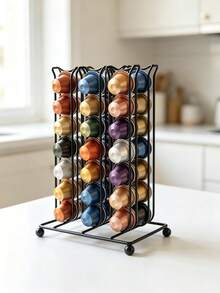 Metal Coffee Capsule Holder Stand, Vertical Coffee Pod Storage Rack, Countertop Organiser For Capsules, Kitchen Desk Storage Display,Space‑Saving Countertop Organiser,Perfect For Kitchen Counter,Coffee Bar - View 3