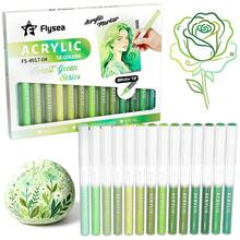 Flysea New Colorful Series 14pcs/Box, Vibrant Macaron Dopamine Gray Blue Green Brown And More Professional Acrylic Marker Pens, New Free Ink System, Multiple Color Combinations Available, Newly Launched, Better Quality, Smoother Writing Experience, Specially Designed For Professional Artists - Sets - View 14