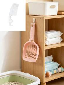 2/1pc Cat Litter Scoop, Long‑Handle Hollow‑Out Plastic Cat Poop Shovel, Large‑Hole Sifting Kitty Litter Cleaner, Non‑Slip Handle Pet Waste Scooper, Cat Sand Cleaning Tool For Indoor Cats Cat Accessories Cats Stuff Poop Scoop Christmas - Multicolor - View 11