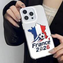 1 buah Casing Ponsel Motif & Bendera Prancis 2026 Sepak Bola, Bingkai Lensa Jendela Besar, Cangkang Lembut Pelindung Penuh, Kompatibel Dengan iPhone 17/17Pro/17ProMax/16/16Plus/16ProMax/16e/15ProMax/11/12/12Pro/12ProMax/13/13Pro/13ProMax/14/14Pro/14ProMax, Pelindung Anti Jatuh untuk Penggemar Sepak Bola - Bingkai putih, putih doff - View 2