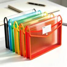 A4 Erweiterbare Aktenmappe mit Druckknopfverschluss, bunte Dokumentenorganizer, transparente Akkordeon-Aktenmappe, große Kapazität, geeignet für Bürobedarf/Schulbedarf Aufbewahrung - Einheitsgröße - Übersicht 6