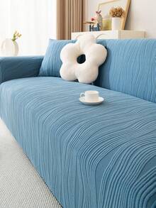 1pc Stretch Thickened Protective Sofa Cover Slipcover, 4 Seasons Universal Cream Style One-Piece Full Cover Non-Slip Anti-Scratch Sofa Protector Pad, Home Decor Pet Friendly, Suitable For Bedroom, Office, Living Room - Blue - View 2