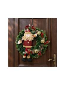 Guirlanda Natalina Enfeite Decoração Boneco Papai Noel 45cm - A - Visão 2