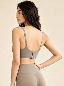 Lilivine Women's Seamless Padded Bra For Small Bust - Brown - View 4