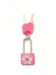 Small Luggage Padlock, Metal Key Padlock, Metal Mini Padlock With Cute Transparent Flower Decoration, 2 Keys Included, Small Combination Lock, No Assembly Required, Suitable For Luggage, Pencil Case, Backpack, Travel Accessories, School Locker, Sports Locker, Fence, Toolbox, Perfect For Graduation Season, Back To School, Teacher's Day Gift, Travel Accessory - Multicolor - View 11