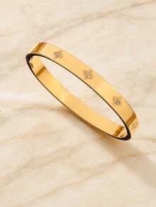 5pcs/Set Personalized Multi-Color Stainless Steel Bracelet Set, Unique Design, Fashionable , Multi-Element Design, Exquisite Ideal Gift, Never Fade Jewelry, Versatile Style, Suitable For Vacation, Holiday, Party Wear - Gold - View 9
