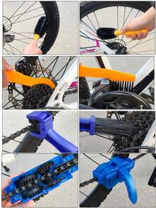 1PC Bicycle Cleaning Tool Set Chain Cleaner Cleaning Kit Bicycle Accessories Mountain Bike Motorcycle Bicycle Accessories Universal Maintenance Tools Large Brush Small Brush Portable Set Suitable For Full Bike Cleaning - Multicolor - View 2
