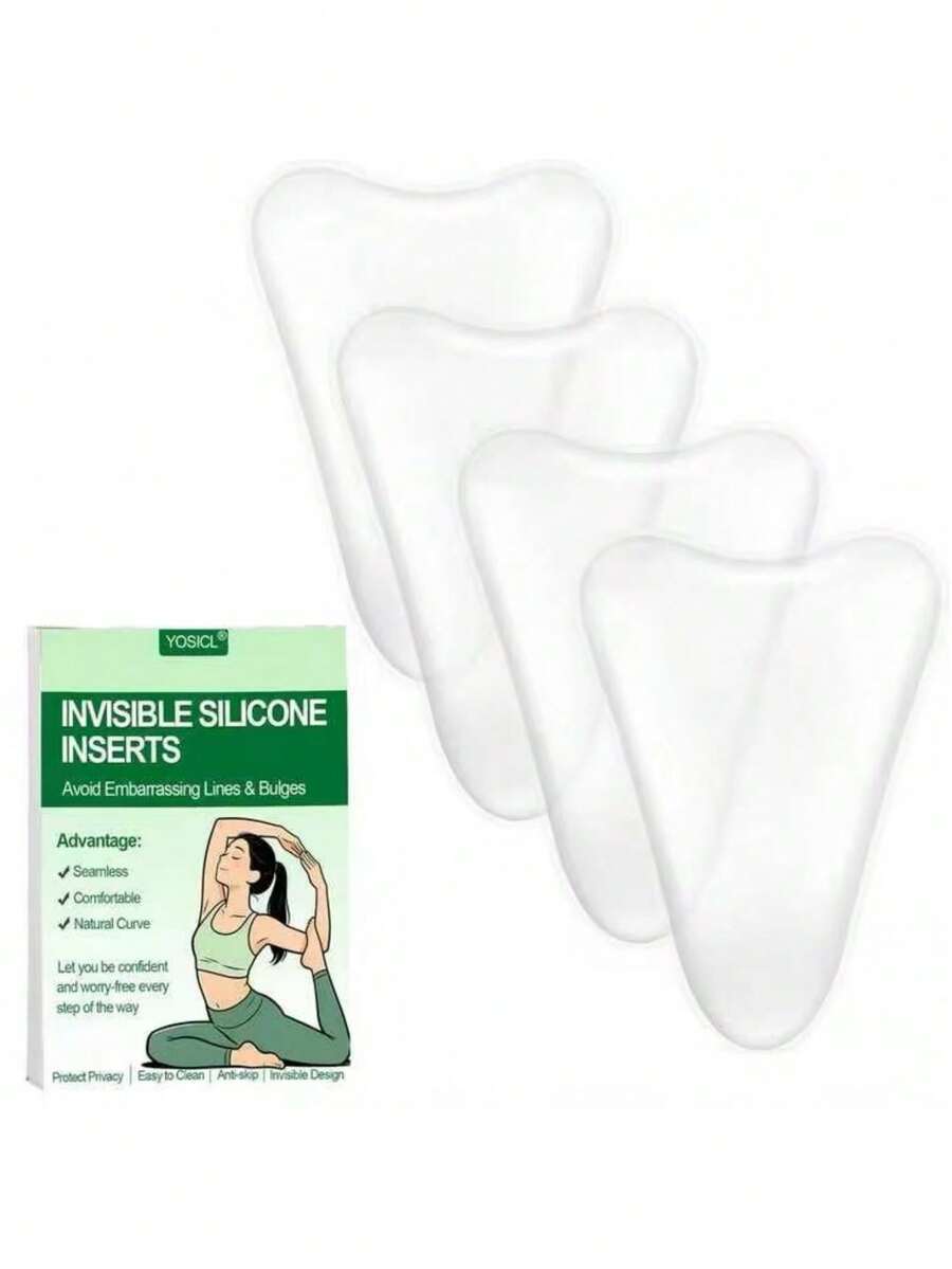 2/1pc Reusable Intimate Protection Pads, Women's Silicone Leak-Proof, Suitable For Yoga, Swimming, Leggings, Sports Wear And Bikini, Effectively Covers Intimate Areas - Multicolor - View 1