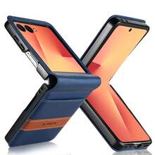 RFID防盜刷人造皮革錢包手機殼，適用於 Galaxy Z Flip 8 7 7FE 6 5 4 3 5G，附卡槽、支架翻蓋式手機錢包包 - 藍色 - 查看 4