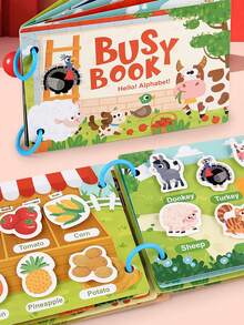 1pc Children's Early Education Quiet Sticker Book, Common Knowledge Cognitive Repeated Word Recognition Educational Montessori Baby Sticker Book Toy - Quiet Book - View 4