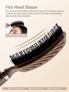 1pc Professional Detangling Brush With Box, Boar Bristle, Smooth Frizz, Suitable For Men & Women, Dry & Wet Use, Christmas Gift - Multicolor - View 5