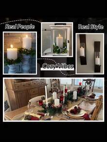 3pcs Flameless Pillar Candles, Battery Powered, Romantic Atmosphere Decor Lights, Smokeless Electronic LED Candles, Suitable For Home, Holiday And Wedding Decoration - Beige - View 9