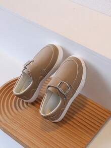 1 Pair Kids' Retro Loafer Sneakers, Colorblock Casual Shoes For Boys And Girls, Spring/Autumn New Style Non-Slip Slip-On Shoes - Brown - View 7