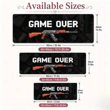 1 buah Alas Mouse Meja Anti Air dan Anti Selip Ukuran Besar, Motif Pixel Game Over Gun, Alas Keyboard Tahan Aus untuk Perlindungan Desktop Kantor dan Gaming - View 5