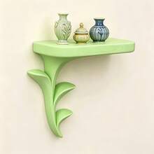 1PC 3D Sprout Shaped Wall Mounted Storage Rack, Creative Plant Style Wall Organizer, Figurine Display Shelf - Multicolor - View 9