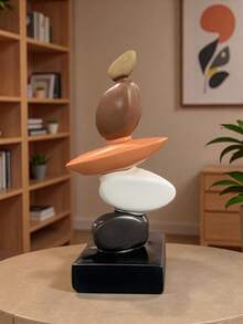 Stacked Stone Sculpture - Abstract Balanced Rock Resin Art Sculpture, Fashionable And Elegant Design, Decorative Desktop Ornament, Suitable For Home And Office, Can Be Given As Birthday, Graduation, Christmas Gift. 3 Colors Available For You To Choose - Multicolor - View 11