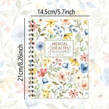 1PC A5 Mental Health Journal Watercolor Floral Spiral Notebook, 50 Pages/25 Sheets, Colorful Flower Leaf Berry And Self Care Quote Journal For Mood Tracking, Daily Writing, Study Notes And Gifts For Women - A5 - View 7