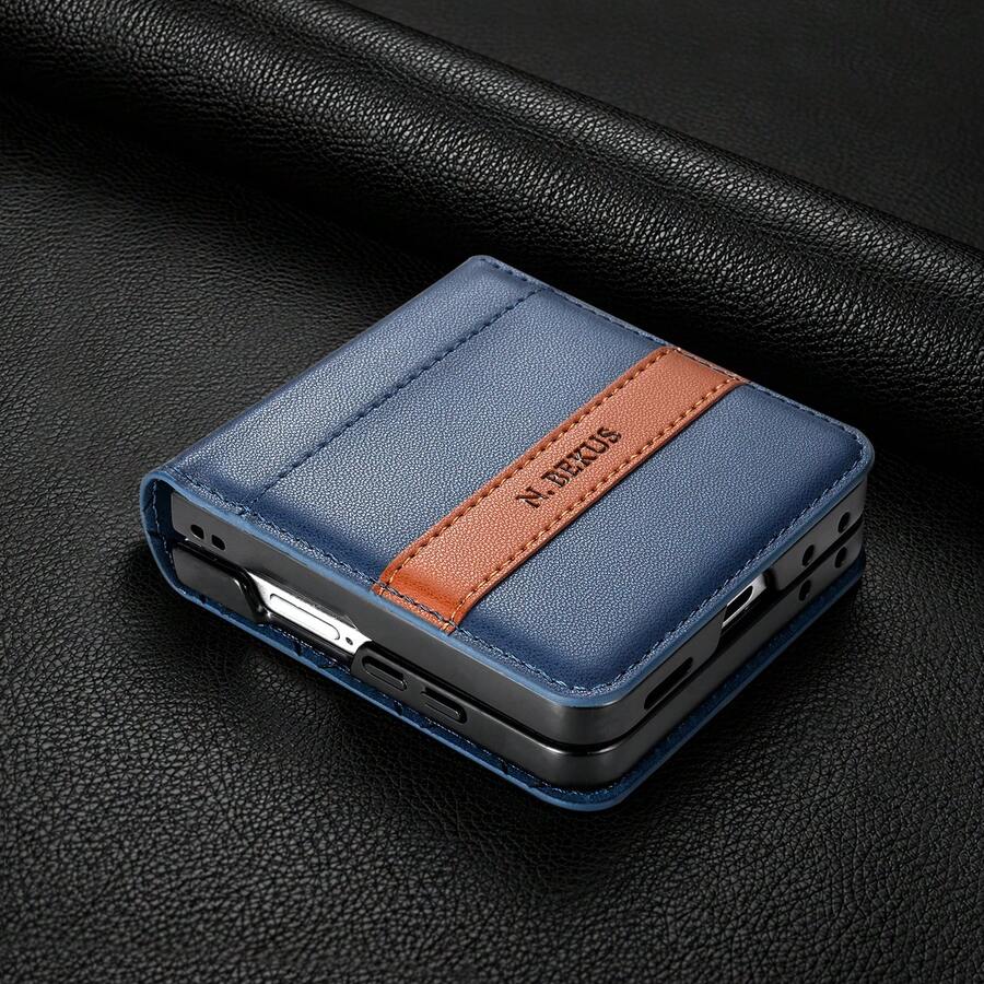 RFID防盜刷人造皮革錢包手機殼，適用於 Galaxy Z Flip 8 7 7FE 6 5 4 3 5G，附卡槽、支架翻蓋式手機錢包包