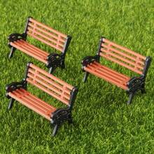 Park Bench Model, Mini Garden Decor, Handmade Character Landscape Bench Model, Garden Decoration, Country Decor, Miniature Scene Component - 5pcs - View 5