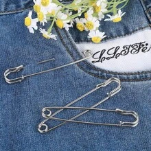 10/20/28Pcs Metal Large Safety Pins 50mm75mm/1.96inch2.95inch Two Sizes DIY Sewing Tools Wedding Brooches Clothing Accessories Handmade, Gold Silver Gun Black Antique Bronze - Multicolor - View 8