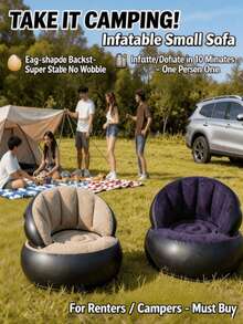 Camping Essential Minimalist Inflatable Chair Quick‑Inflation Valve Portable Inflatable Sofa Comfort Armchair For Campers Lawn Festival Leisure Backyard Outdoor Furniture Accessory - Multiple Styles - View 3