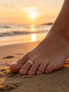 Adjustable Toe Ring, Foot Jewelry, Beach Accessories, Summer Jewelry, Body Jewelry, Birthday Gift, Gift For Her, Midi Ring, Boho Style Accessories - Minimalist Toe Ring - View 1