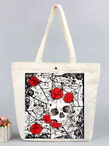 Halloween Large Tote Bag With Inner Pocket, Reusable Shoulder Bag, Travel Bag, Shopping Gift - Multi-color - View 5