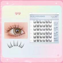 MIXIAOHE Korean Girl Group Style Self-Adhesive False Eyelashes, No Glue Needed, C-Curl Structure. Equipped With Transparent Adhesive Strip, 9-12mm Length, Perfect For Beginners' Daily Makeup Use. - View 4
