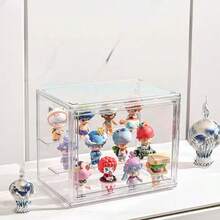 1pc Transparent Acrylic Display Box, 3-Tier Hobby Figure Display Case With Stand, Stackable Small Statue Display Box For Collectibles, Action Figures, Models - Clear - View 6