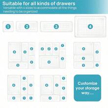 25pcs/9pcs/7pcs Transparent Drawer Organizer Set With Drawer Dividers, Diaper, Baby Bottle, Bibs Baby Supplies Storage Box, Multi-Functional Desktop Office Storage Organizer, Suitable For Bathroom, Baby Room, Home Items Classification Storage And Organization - Multicolor - View 6
