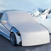 Car Snow Cover/Sunshade - Car - Car Accessories - Travel Essentials - All Season - Winter And Summer Use - Car Front Windshield Sunshade - Aluminum Foil And Fabric Material, Blocks Sun And Keeps Interior Temperature Cool - Summer Essential - Also Usable In Winter - Suitable For SUV, RV, Pickup Truck And More - With Rearview Mirror Cover Reflective Strip, Can Warn Surrounding Vehicles At Night - Christmas, Ramadan, Valentine's Day, Ramadan, Halloween, Christmas Gift - Multicolor - View 5