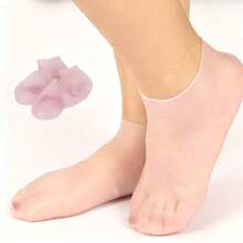 1/2 Pairs Reusable Silicone Foot Mask Set, Waterproof & Moisture-Locking, Soft & Elastic & Breathable, Suitable For Home Essential Oil Care, Improves Rough Skin & Dry Lines, Unisex Winter Skincare Tool - Multicolor - View 6