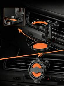 1pc Multi-Function Universal Car Air Vent Cup Holder, With Cup Tray, Car Cup Holder Installed On Air Vent, Ashtray Holder - A - View 3
