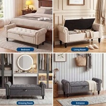 Storage Benches & Ottomans - Grey - View 7