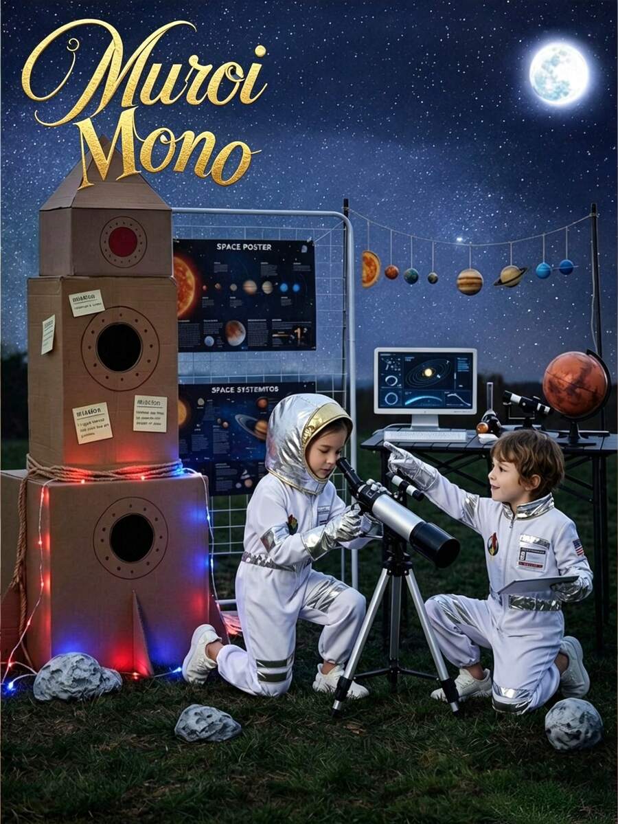 Astronaut Costume Set For Boys And Girls, Children Astronaut Costume, Roleplay Outfit Suit, Suitable For 3-10 Years Old Kids - Multicolor - View 1