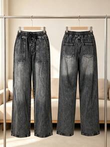 Plus Size Jeans - Dark Gray - View 1