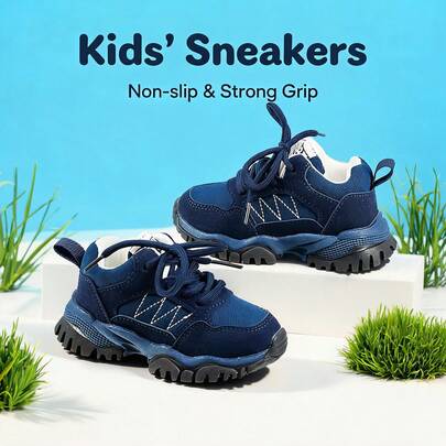 1 Pair Baby Sports Shoes Spring Autumn Fashion New Children's White Shoes Soft Sole Anti-Slip Boys Casual Skate Shoes Infant Breathable Shoes Soft Upper Breathable Sports Shoes, Suitable For Boys And Girls - Casual, Shock-Absorbing, All-Season Anti-Slip Outdoor Campus Running And Walking Shoes