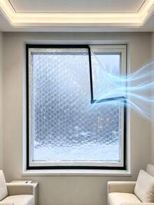 Winter Window Insulation Film EVA Windproof Cold-Proof Sealing Curtain Balcony Bedroom Wind Blocker No-Drill Installation - Black - View 2
