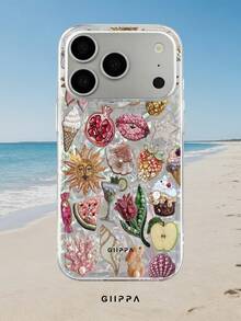 GIIPPA 1件水果與花卉混搭圖案設計手機殼，適用於Phone 17 Pro Max，相容於Phone 16 Pro Max、15 Pro Max、14 Pro Max、11/12/13/14/15/16 Pro Max Plus，韓系高級時尚趣味優雅設計，男女通用，送女友的完美聖誕節、情人節、復活節、婚禮季及生日禮物！ - 彩色 - 查看 8