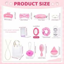 68pcs/6sets Baby Shower Party Prizes, Including Headbands, Hair Combs And Matching Gift Bags, Suitable As Baby Shower Party Game Prizes Or Party Favors - Pink - View 4
