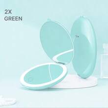 LED Portable Makeup Mirror,1X/2X Magnification LED Mini Compact Travel Makeup Mirror,Double‑Sided Foldable Travel Vanity Mirror With Type‑C Charging - Multicolor - View 12