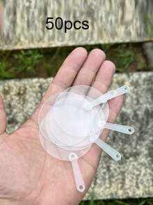 50個 5cm 可愛迷你透明空白扇子，兒童DIY藝術扇，婚禮生日派對小禮品，情侶與朋友禮物，夏季戶外活動度假旅行配件與禮品 - 透明 - 查看 11