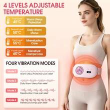 Portable Electric Heating Pad, Rechargeable Wireless Uterus Warming Hand Warmer, Fast Heating For Back And Abdomen, 5 Temperature Levels & 4 Massage Modes, Gift For Women And Girls - Multicolor - View 5